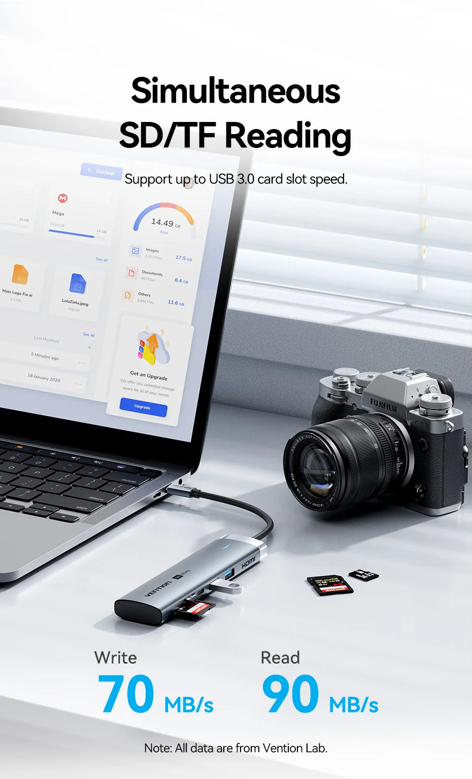 Vention USB‑C 7‑in‑1 Hub | 4K60Hz HDMI, USB 3.0, SD/TF, PD 100W Docking Station