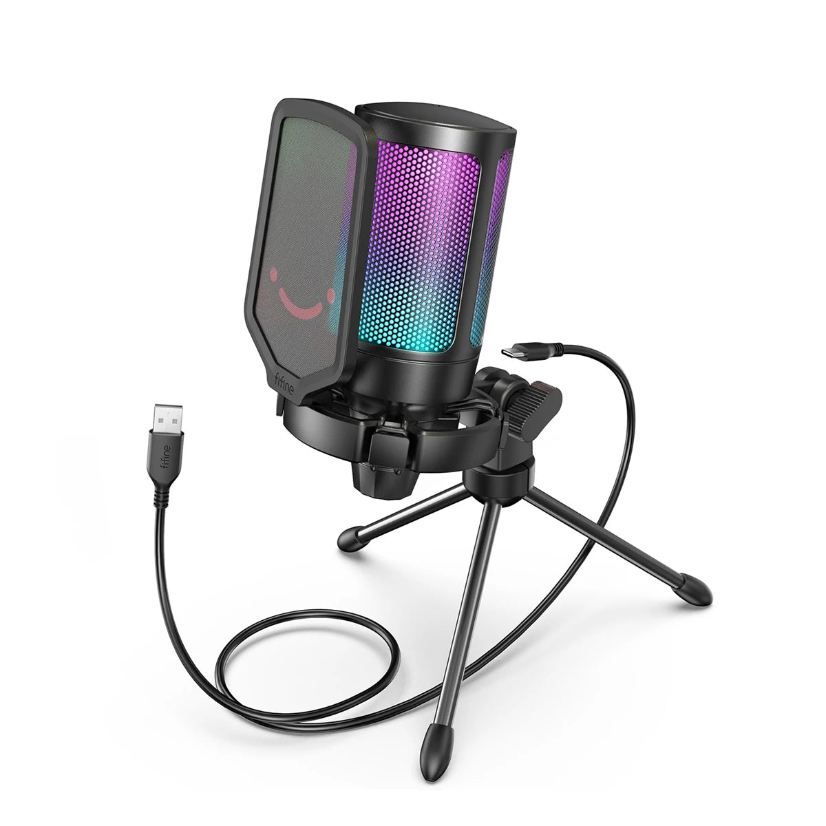 FIFINE A6V Ampligame RGB USB Gaming Microphone | Condenser Mic for PC - Limetastore
