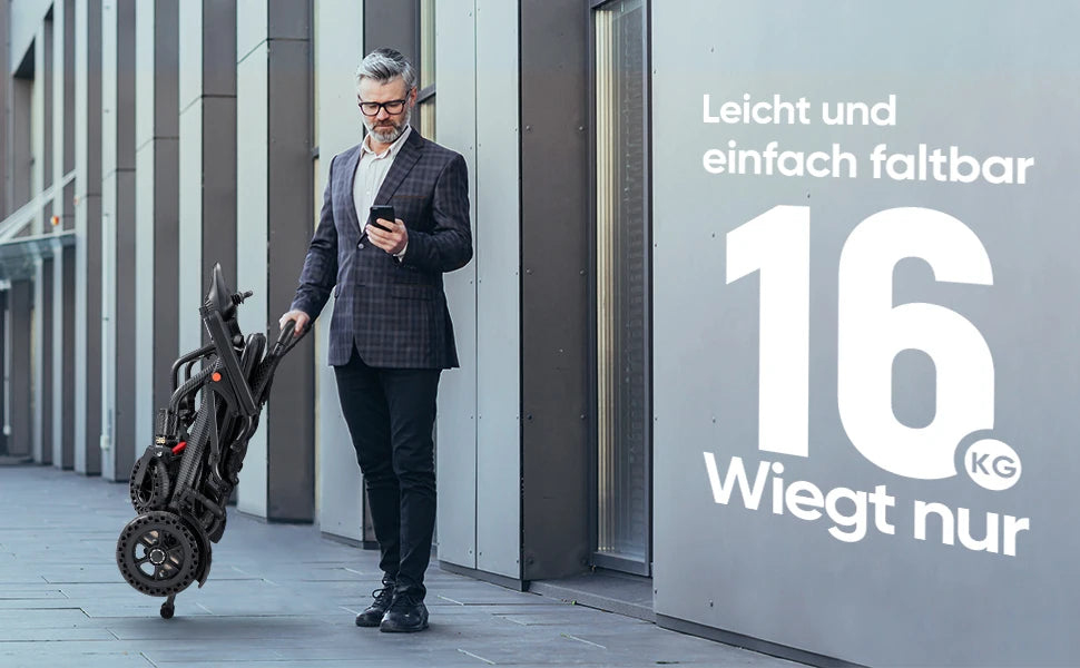 Terenski električni invalidski voziček za odrasle (zmogljiv dvojni motor, zložljiv, motoriziran)