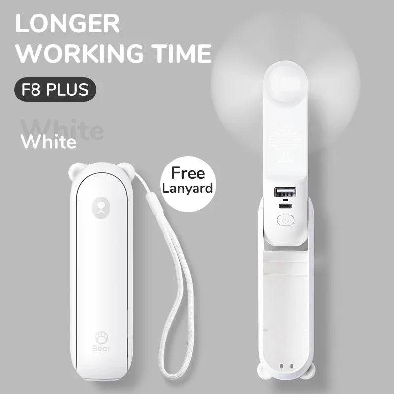 JISULIFE prenosni mini ročni ventilator – 4500 mAh, USB, polnljiv, tih žepni ventilator
