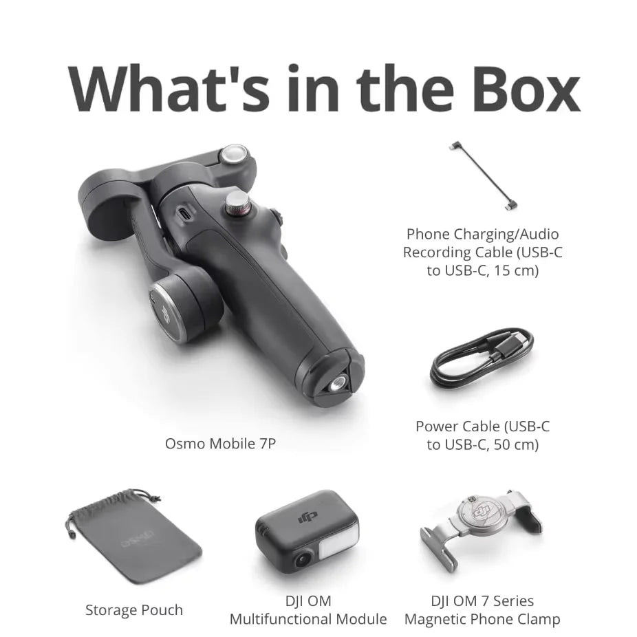 DJI Osmo Mobile 7P – 3-osni stabilizator pametnega telefona (gimbal) za gladko snemanje videoposnetkov