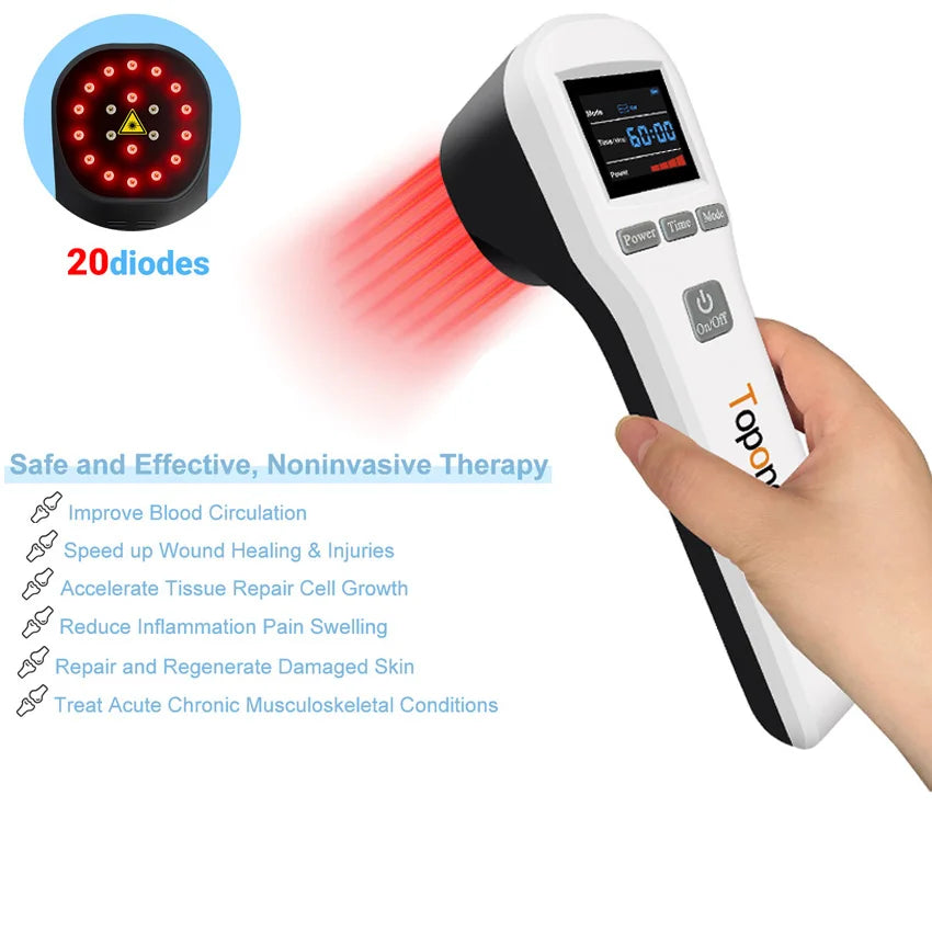 Toponechoice 880mW profesionalni terapevtski aparat s hladnim laserjem – 650 nm in 808 nm