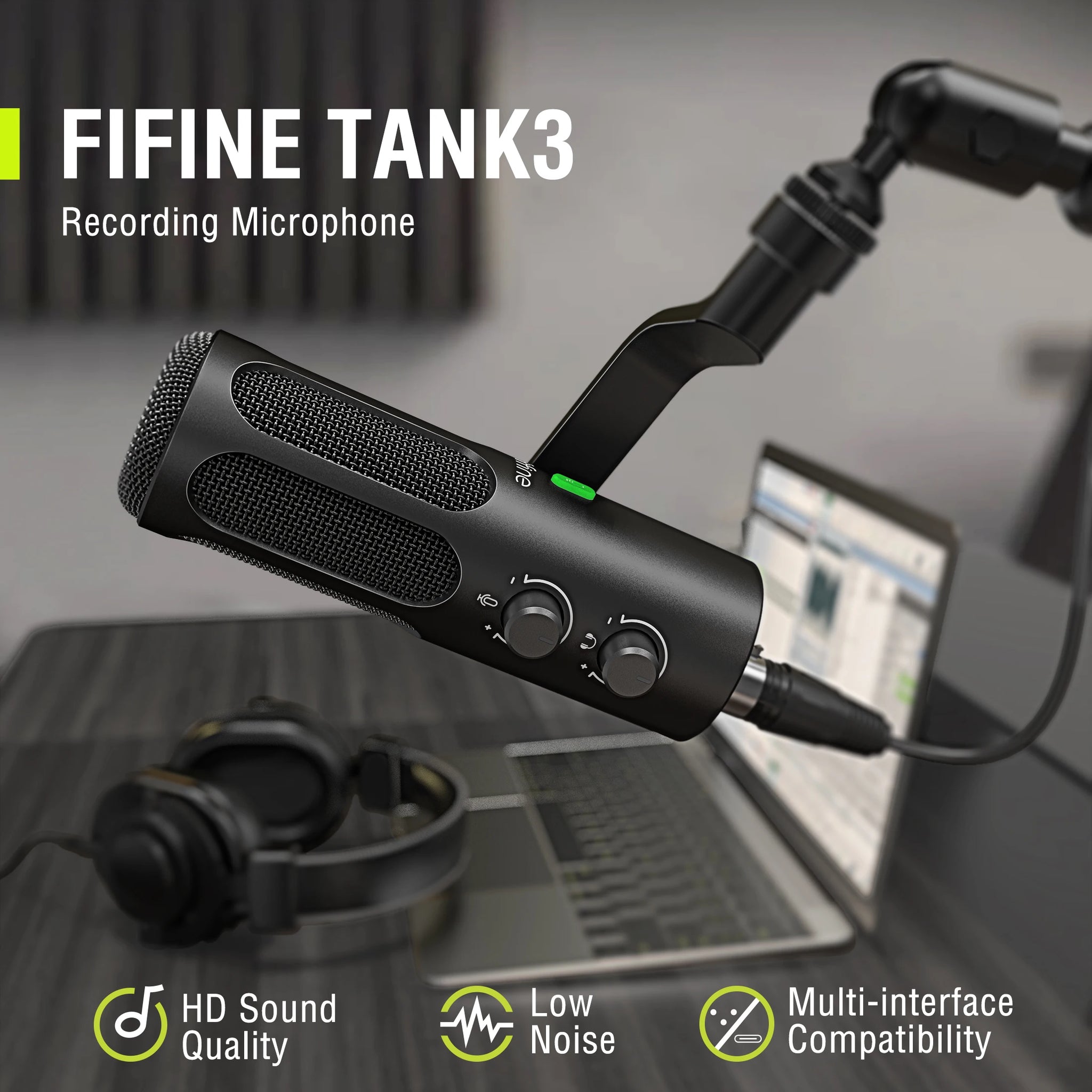 FIFINE Tank3 USB/XLR Dynamic Microphone | Heavy-Duty Podcast & Studio Mic