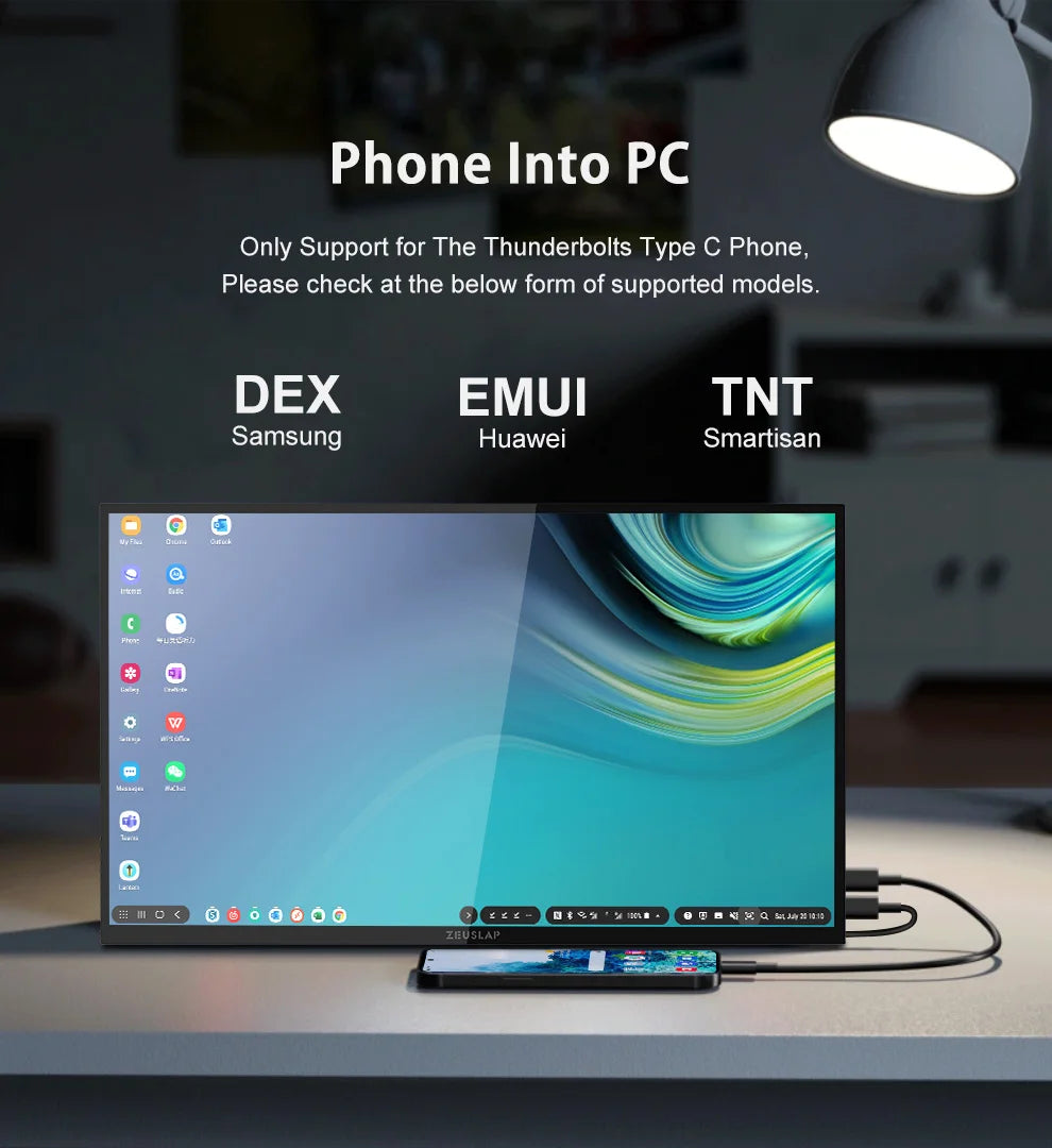 ZEUSLAP 18.5" Portable Touch Monitor | 100Hz, 100% sRGB, With Stand