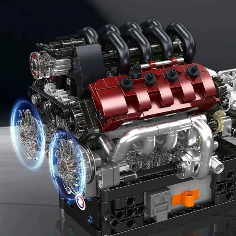 Mould King 10227 Motorized V8 Engine & Transmission Building Set - Limetastore