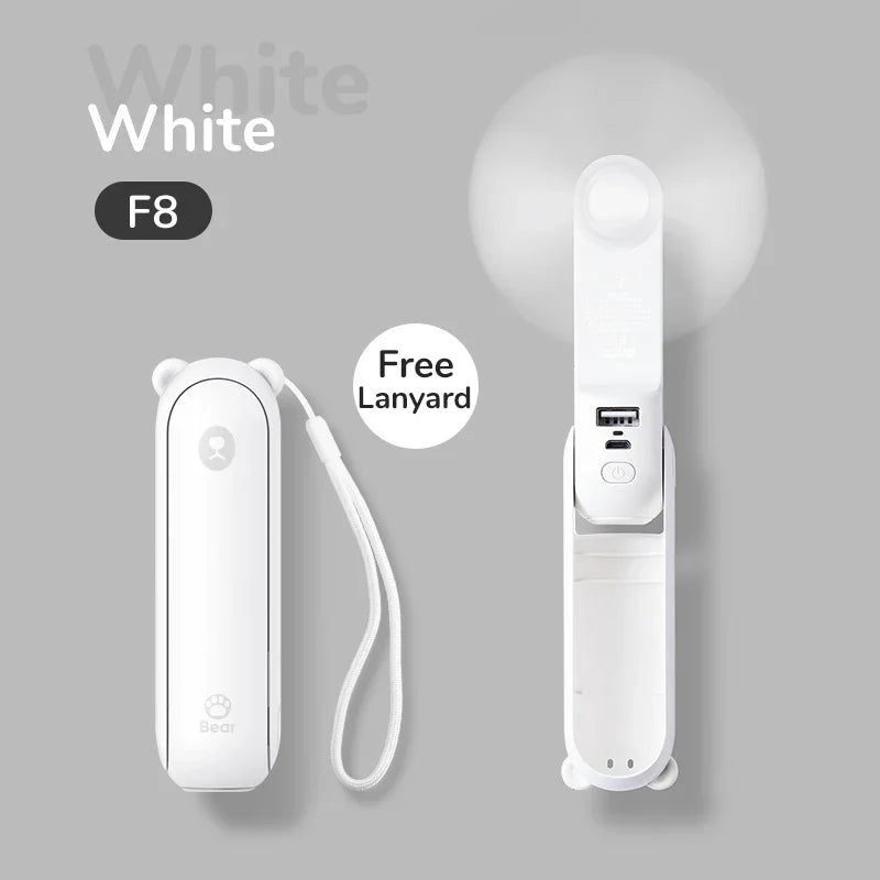 JISULIFE prenosni mini ročni ventilator – 4500 mAh, USB, polnljiv, tih žepni ventilator