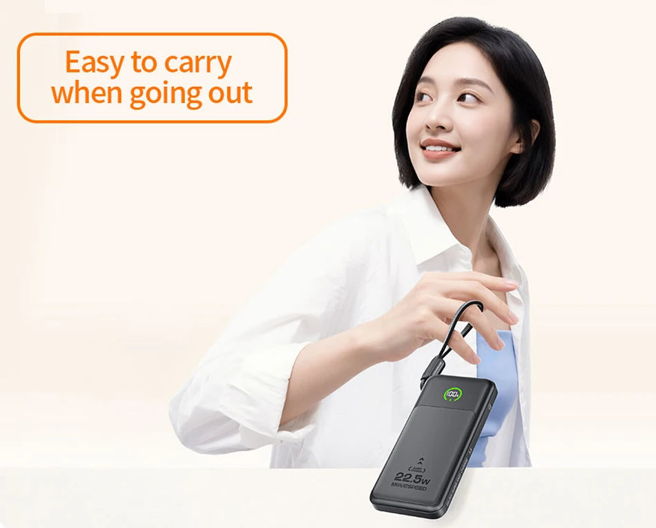 MOVESPEED 10000 mAh Power Bank poltrda baterija s kablom Type-C
