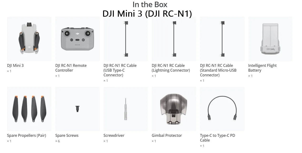 DJI Mini 3 lahek RC dron z RC‑N1 – 4K HDR video, 10 km domet prenosa