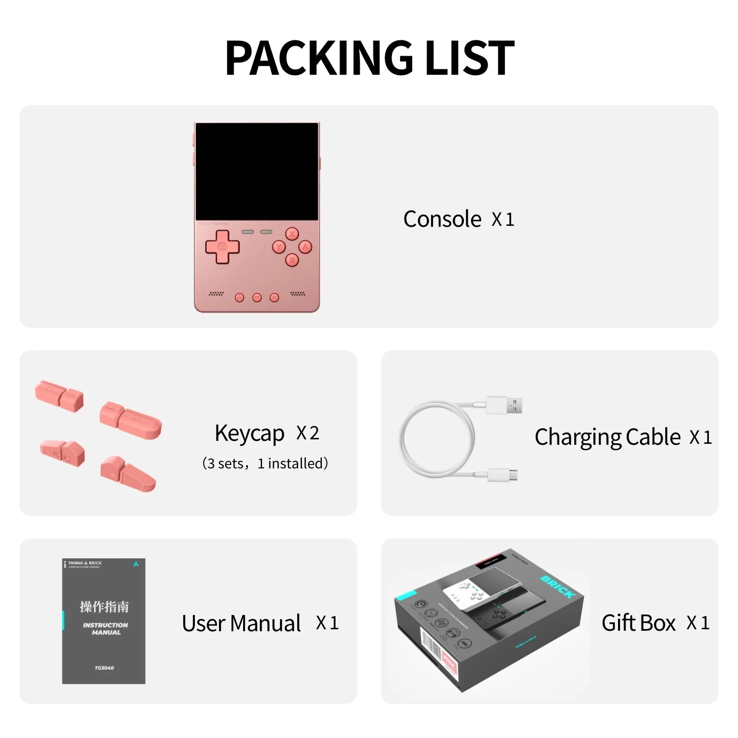 AMPOWN TRIMUI BRICK Metal Retro Games Console Portable Handheld Game Player CNC 3.2 IPS Screen Linux System Video Gaming Device - Limetastore
