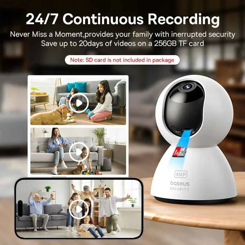 Baseus 4MP IP Camera Smart 5G WIFI Security Camera Indoor Home Protection PT 3K High Clarity Two Way Audio Surveillance Camera - Limetastore
