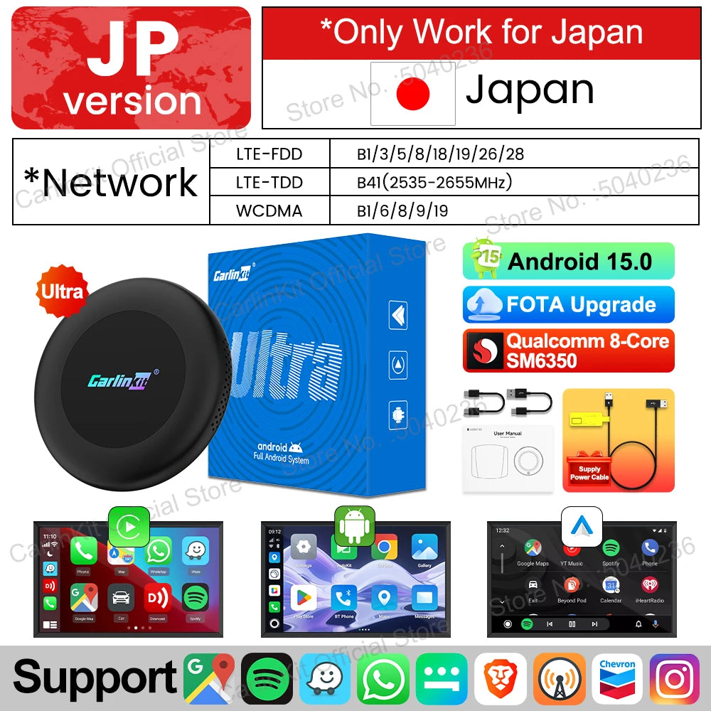 CarlinKit Android 15 Ultra2 8+128GB brezžični CarPlay AI Box