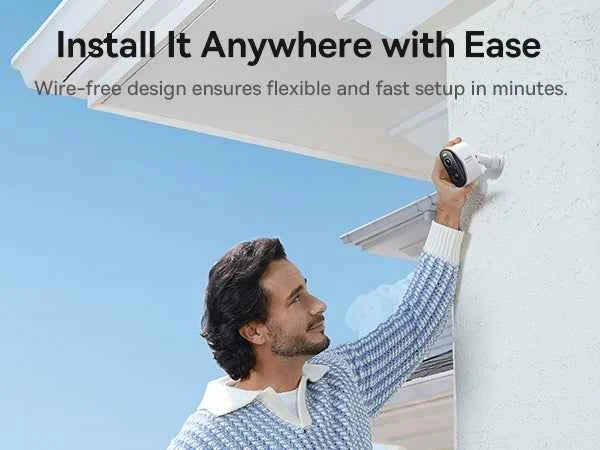 Baseus Security Protection N1 Plus 2K Outdoor Camera Wireless Home Camera Night Vision Color and Alarm 16TB Expandable 2-Cam Kit - Limetastore