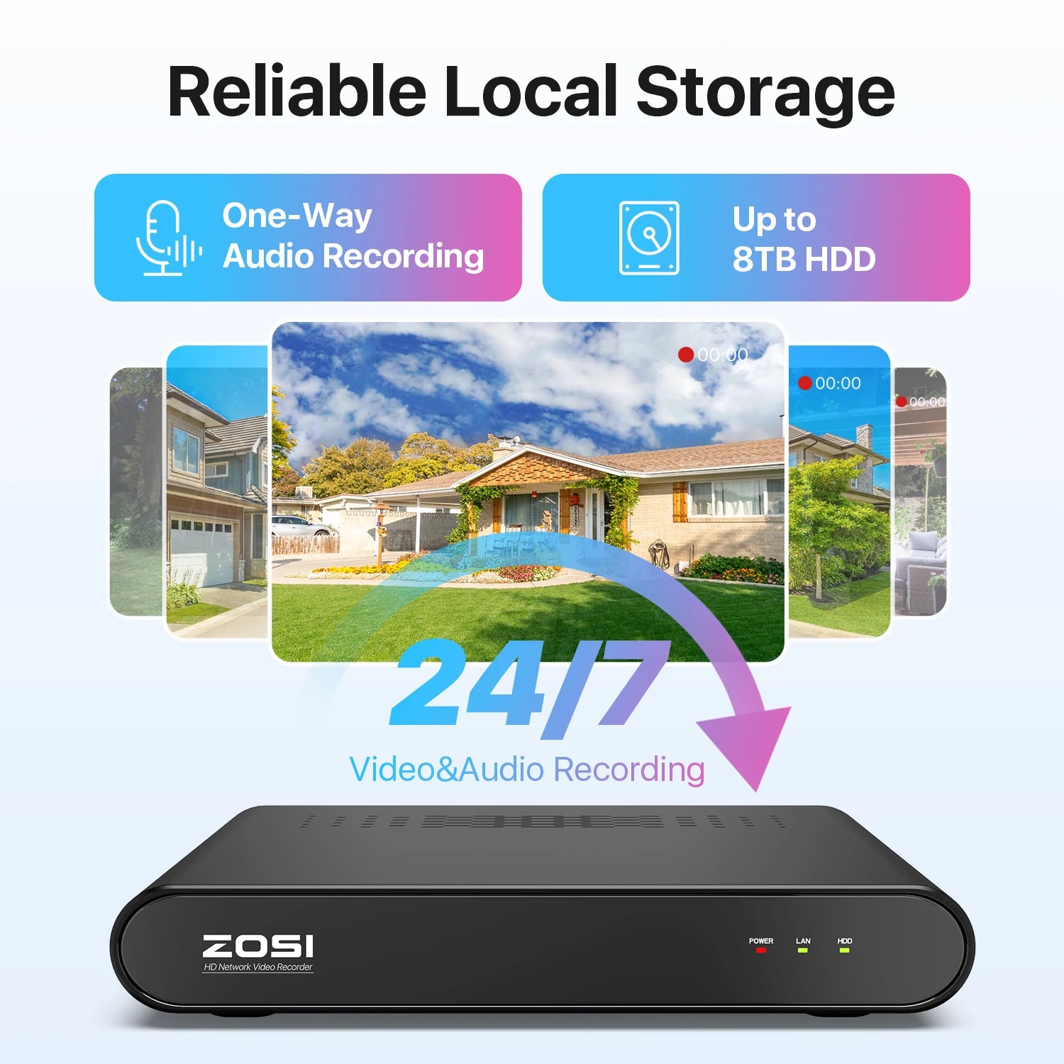 ZOSI 3K 5MP PoE Security Camera System – 8CH NVR with 4MP Outdoor Dome IP Cameras