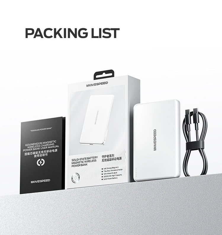 MOVESPEED poltrda baterijska prenosna polnilna baterija 5000 mAh MagSafe Magnetic