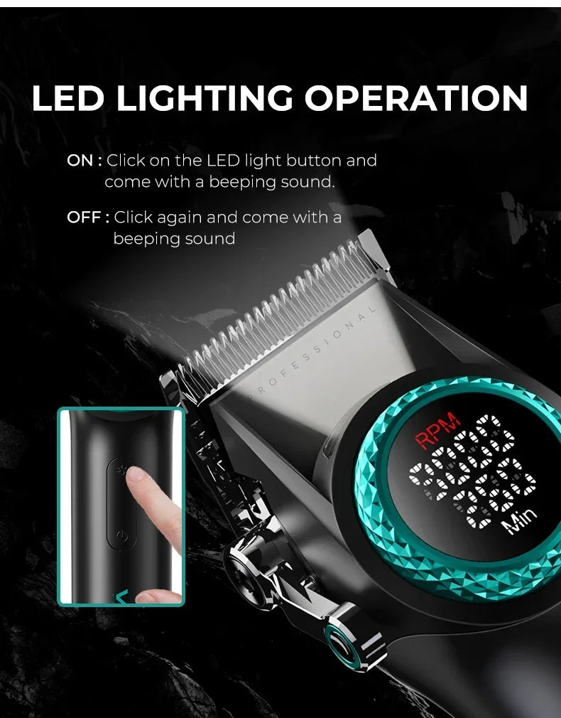 VGR V-001 PRO Hair Clipper – 9,000 RPM, 4600mAh, 300-Min Runtime