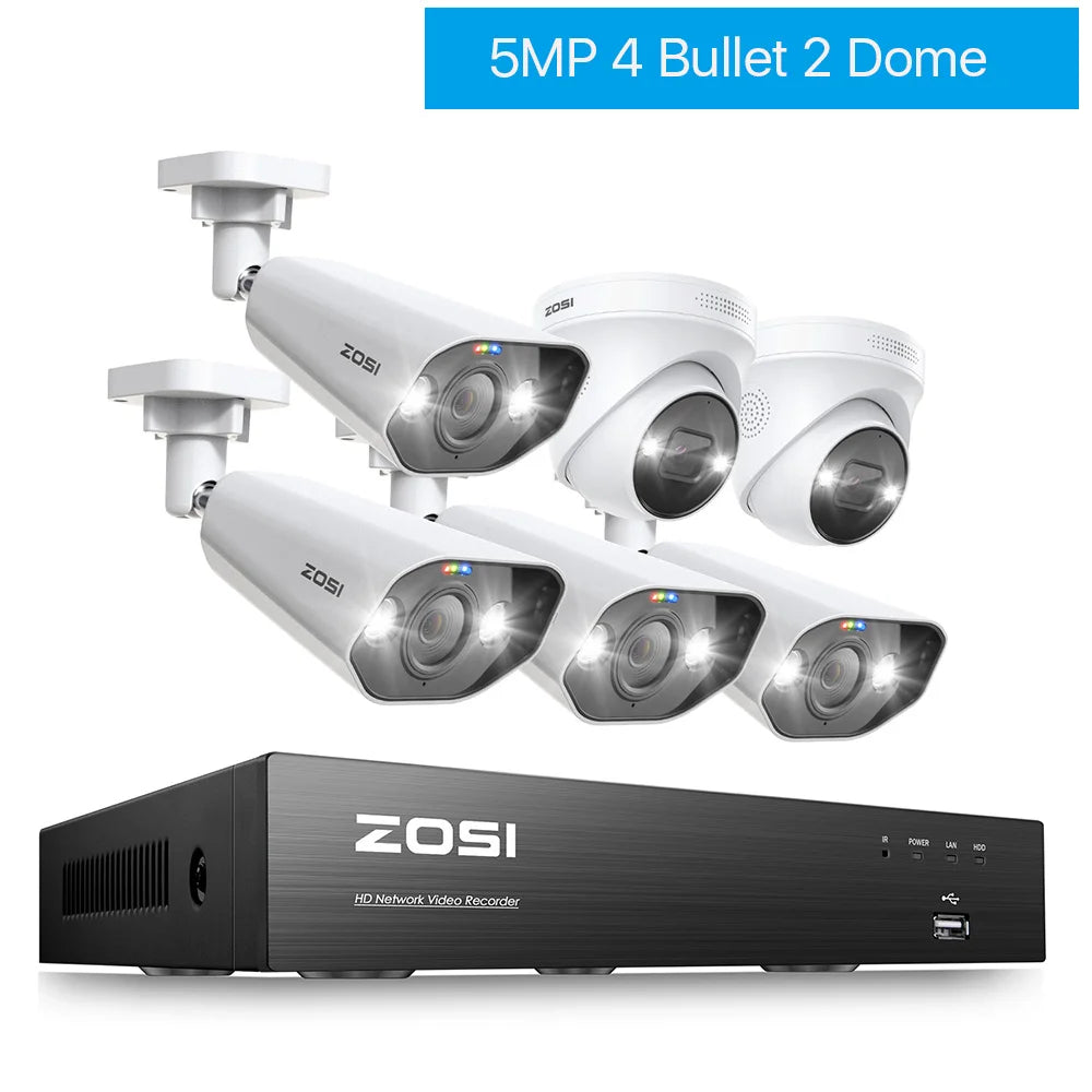 ZOSI 4K 8MP PoE Security Camera System – AI Human/Vehicle Detection
