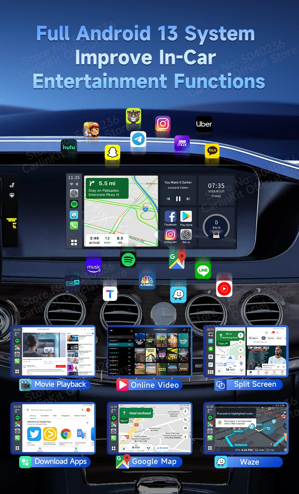 CarlinKit Android 13 SDM660 HDMI brezžični CarPlay AI Box