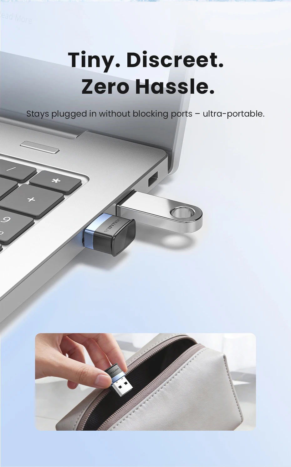 Vention WiFi 6 AX900 USB adapter | Dvopasovni 2,4/5 GHz brezžični ključek za osebni računalnik in prenosnik z operacijskim sistemom Windows