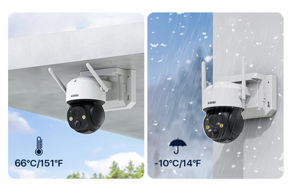 ZOSI 4MP 4G/WiFi Outdoor Battery Security Camera – Solar‑Powered 15000mAh Waterproof Smart Cam