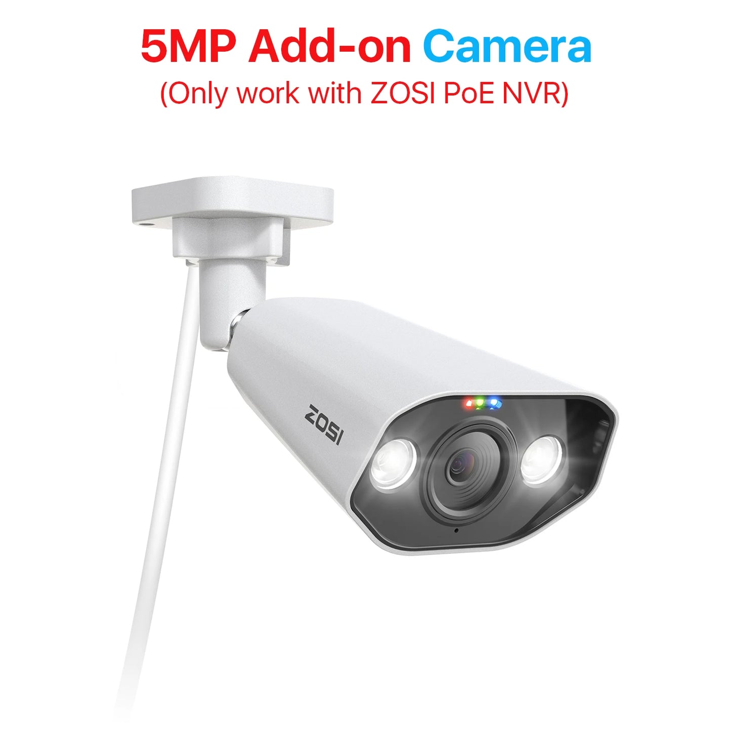 ZOSI 4K 8MP PoE dodana IP kamera – Ultra HD varnostna kamera z dvosmernim zvokom, barvnim nočnim vidom