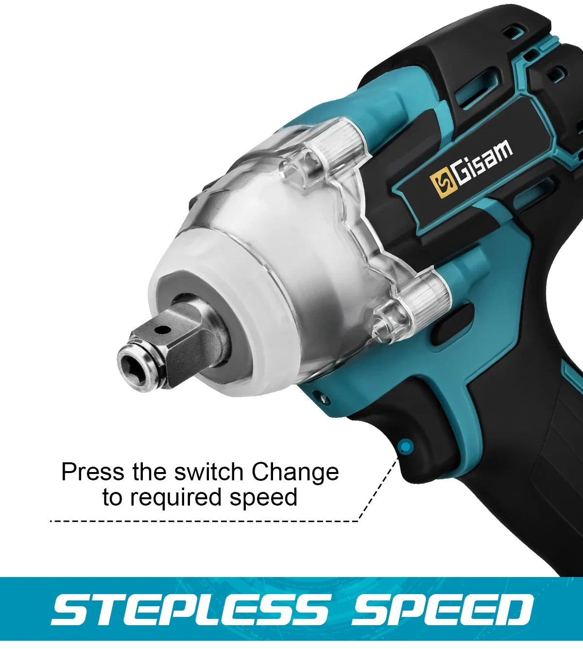 Gisam 520N.m brezkrtačni udarni vijačnik 1/2" za Makita 18V