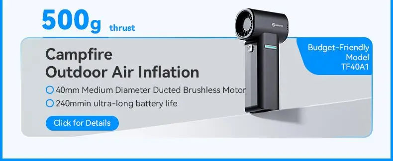 Puhalo Booster TF50 – 600 W visoko zmogljivo turbo zračno puhalo | 4-stopenjski sušilnik za avtomobile, hitrost vetra 51,8 m/s