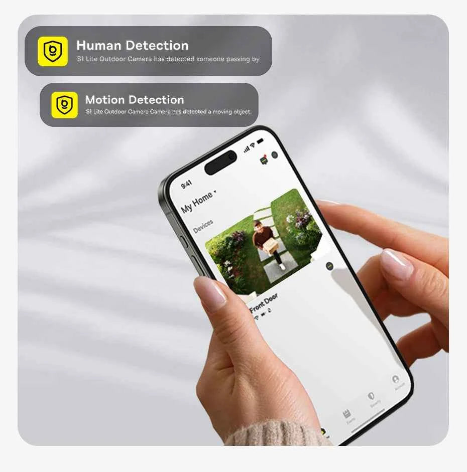 Baseus Security S1 Lite Solar Security Camera Wireless Outdoor Camera Continuous Power 2K Resolution 135°FOV IP67 Wifi Camera - Limetastore