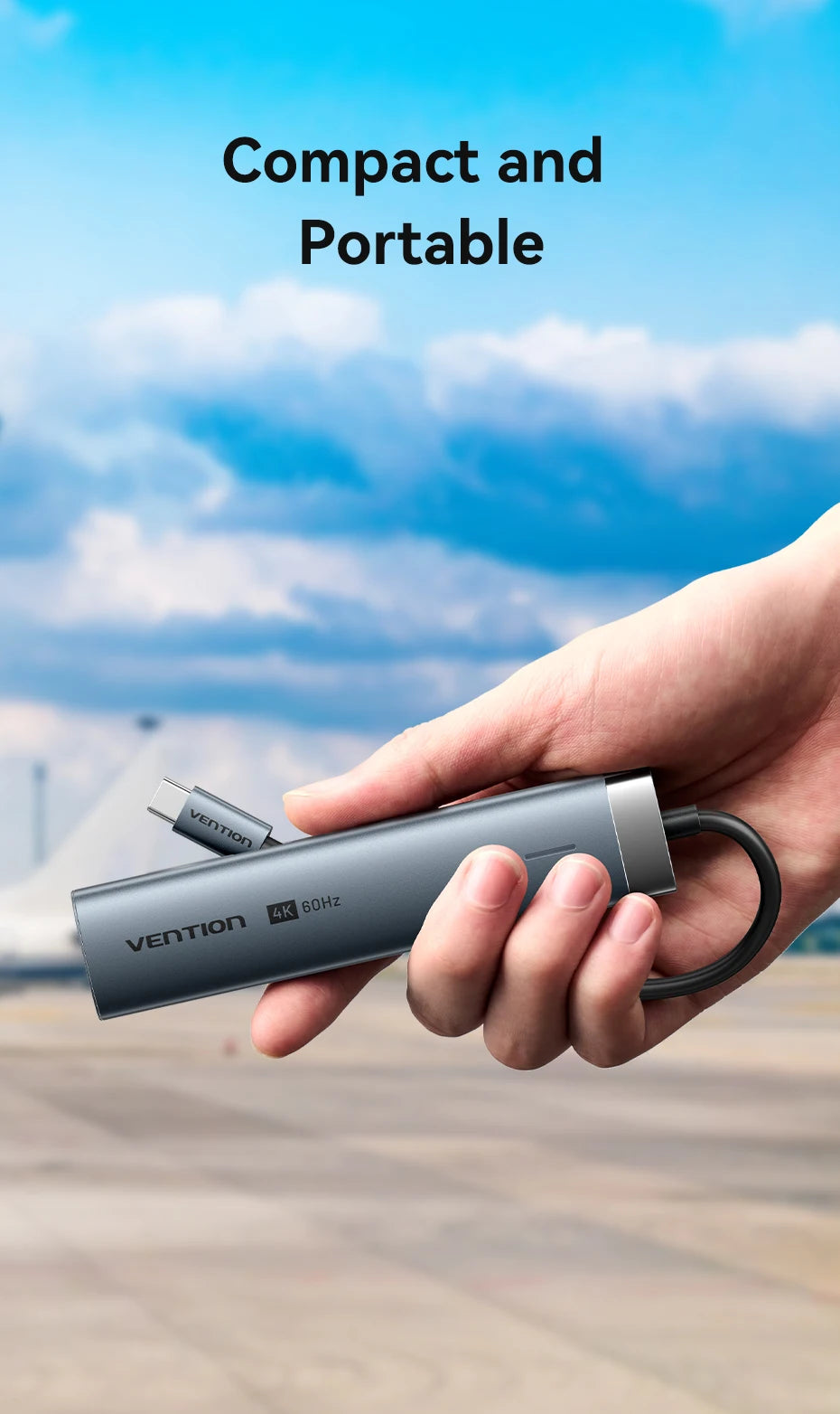Vention zvezdišče USB‑C 6‑v‑1 | HDMI 4K, PD 100W, RJ45, priklopna postaja USB 3.0
