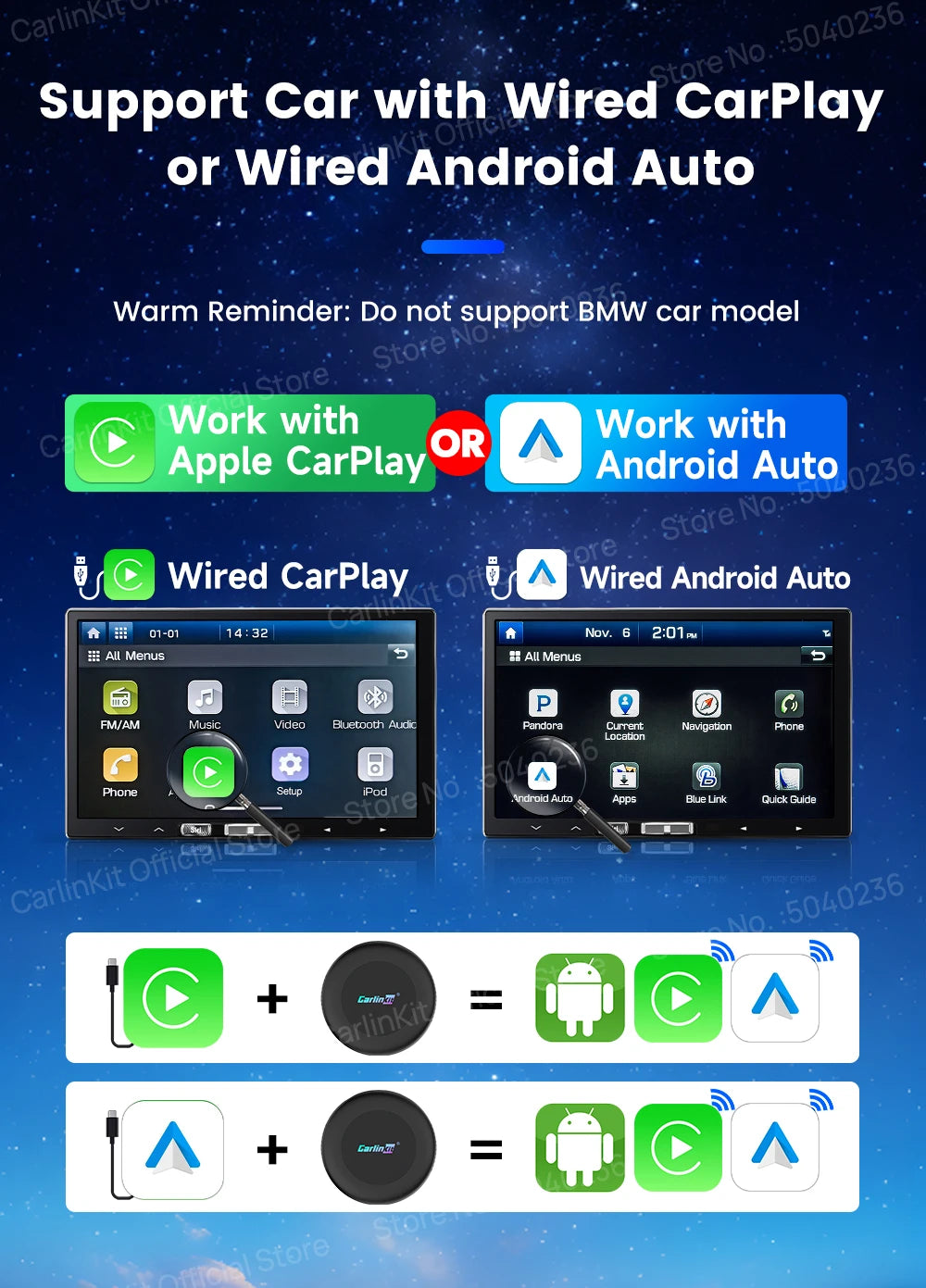 CarlinKit Ultra2 Android 15 8+128GB Wireless CarPlay AI Box