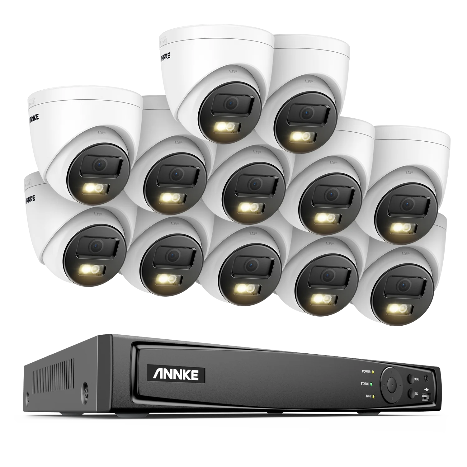 ANNKE 12MP 6K PoE CCTV sistem | 16-kanalni NVR, kamere z dvojno lučjo, zvok, zaznavanje ljudi in vozil