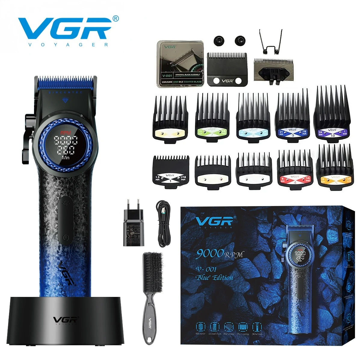 VGR V-001 profesionalni strižnik za lase 9000 RPM BLDC 300-minutno delovanje