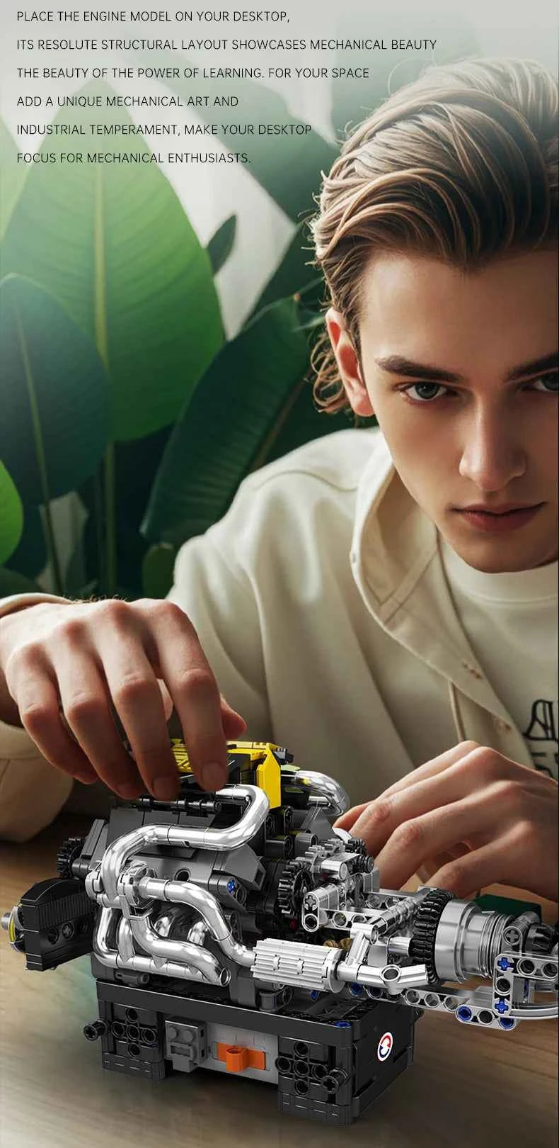Mould King 10207 Motorized PAG Supercar V12 Engine Building Set - Limetastore