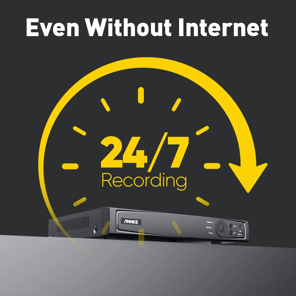 ANNKE 4K 8MP PoE CCTV sistem | 16-kanalni NVR, dvosmerni zvok, zaznavanje ljudi in vozil, 4 mm objektiv