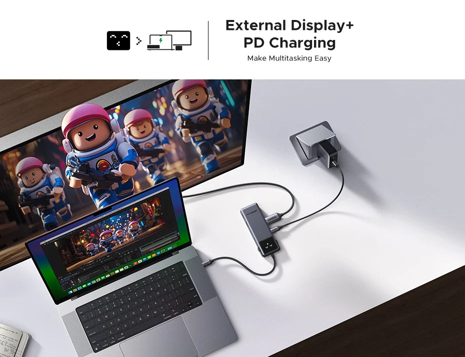 UGREEN Uno 6‑in‑1 USB‑C Hub with 4K60Hz HDMI, 10Gbps USB 3.2, PD100W
