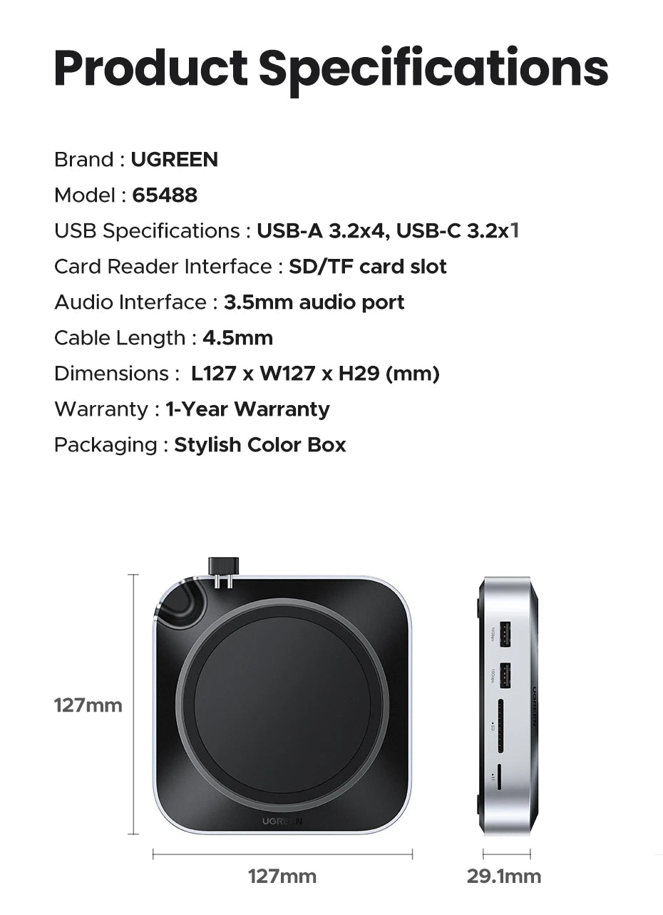 UGREEN Mac Mini priklopna postaja s 4K240Hz DisplayPortom, režo za M.2 NVMe SSD