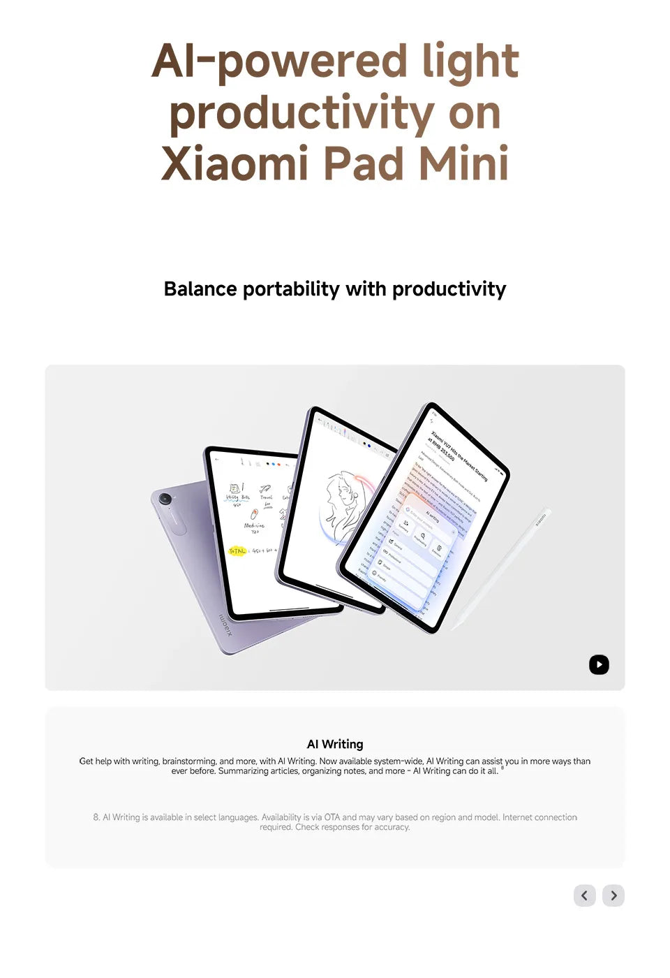 Global Version Xiaomi Pad Mini 8GB /12GB RAM "3K ultra-clear display 7500mAh battery 67W HyperCharge MediaTek Dimensity + 9400 - Limetastore