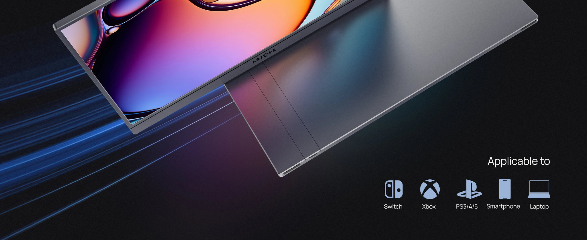 ARZOPA Z3FC 16.1" Portable Monitor | 2.5K QHD, 180Hz, HDR, IPS, Gaming & Work