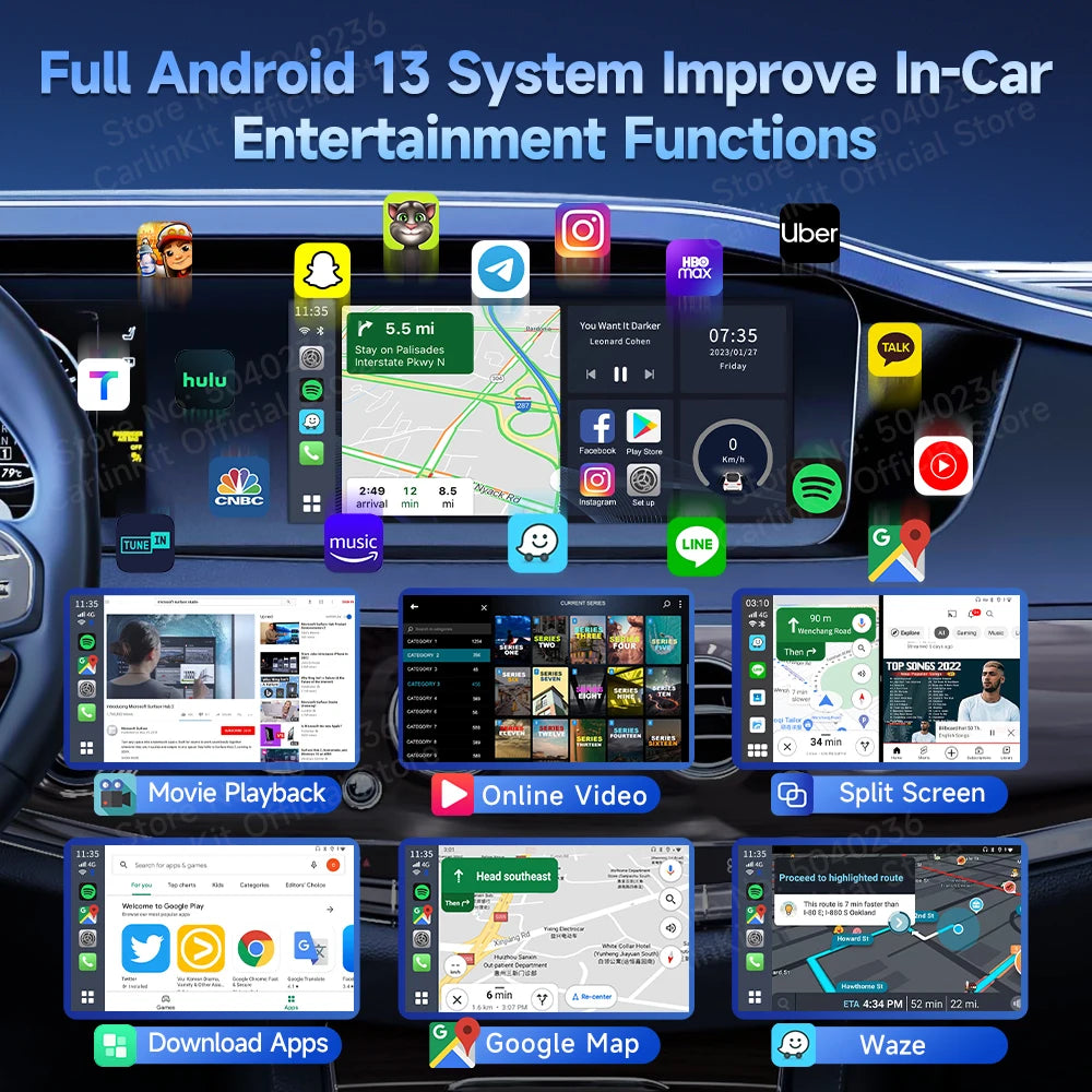 CarlinKit Android 13 HDMI Wireless CarPlay AI Box