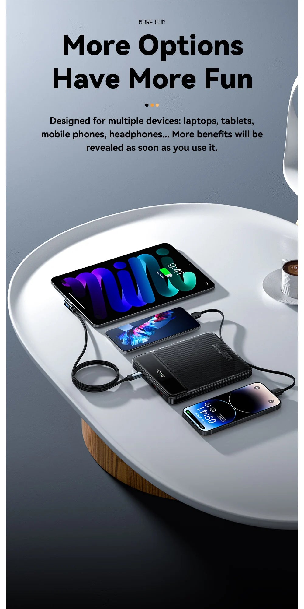 Essager 100W 20000mAh Power Bank – prenosna zunanja baterija s hitrim polnjenjem PD