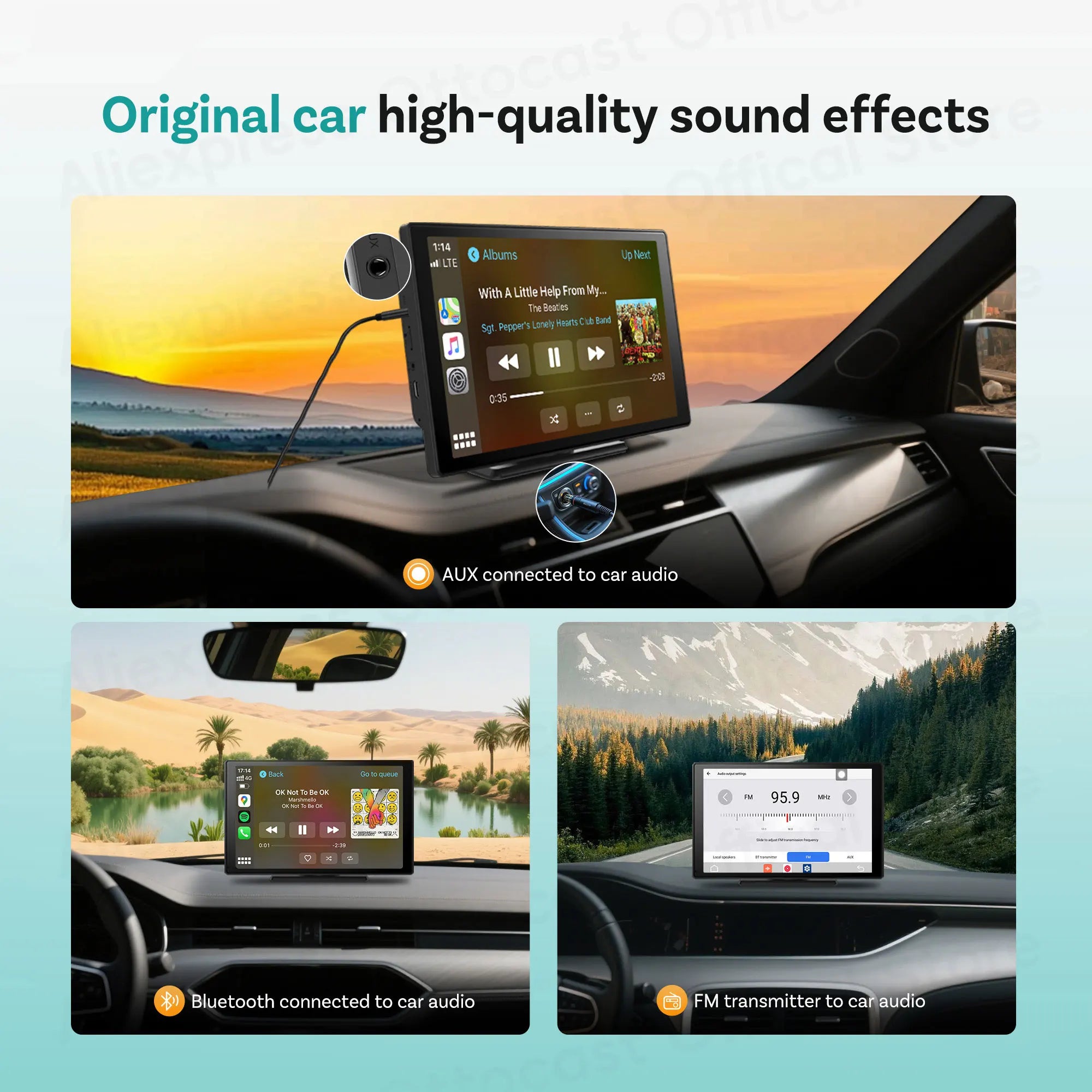 OTTOCAST Express 9" Wireless CarPlay Android Car Display