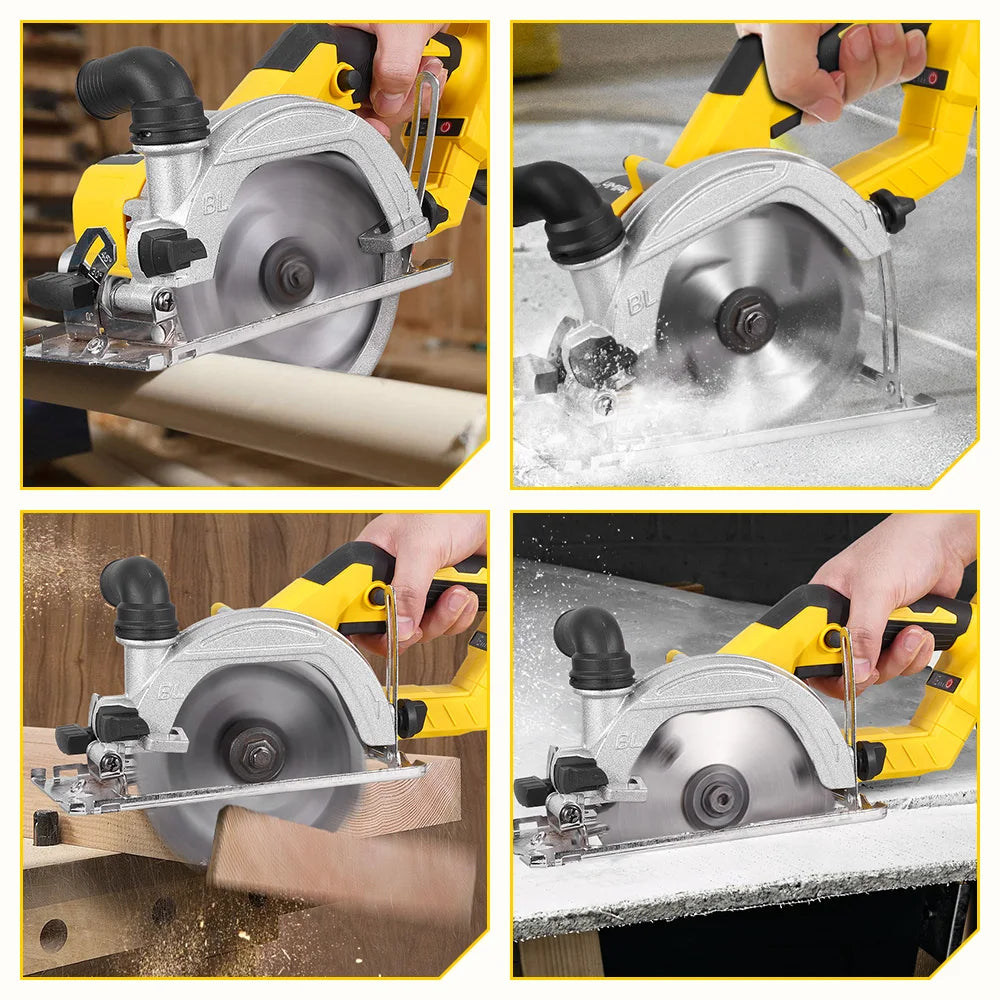 MELLWIN Brushless 6 Inch Electric Circular Saw 3 Gear Cordless Handheld Circular Saw Woodworking Tool For Makita 18V Battery Pin - Limetastore