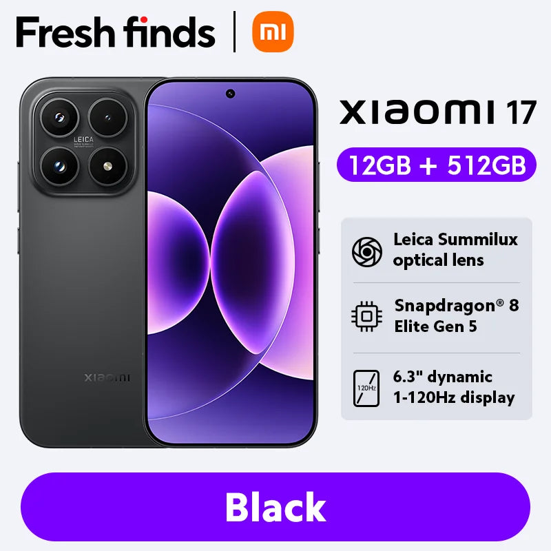 World Premiere Global Version Xiaomi 17 Smartphone 5G Snapdragon® 8 Elite Gen 5 CPU Leica Camera 6330mAh 100W HyperCharge 6.3" OLED Display - Limetastore