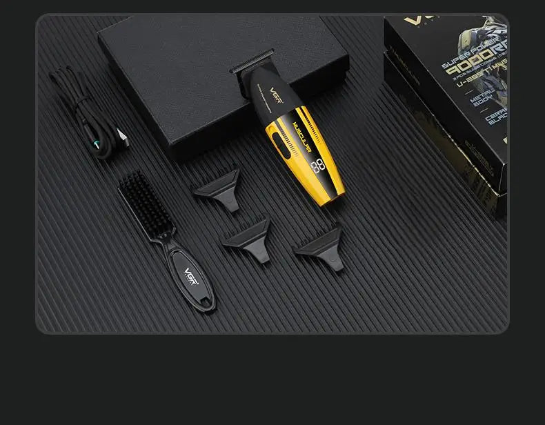 VGR V-285 Professional Hair Clipper – 9,000 RPM, 150-Min Runtime, 6 Combs