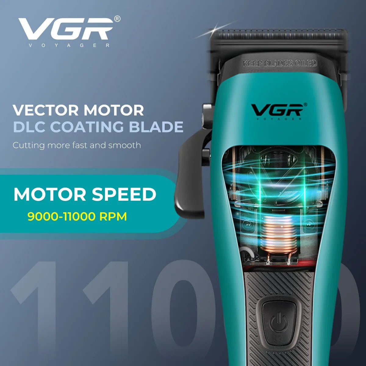 VGR V-035C Profesionalni strižnik las – Vektorski motor 11.000 RPM