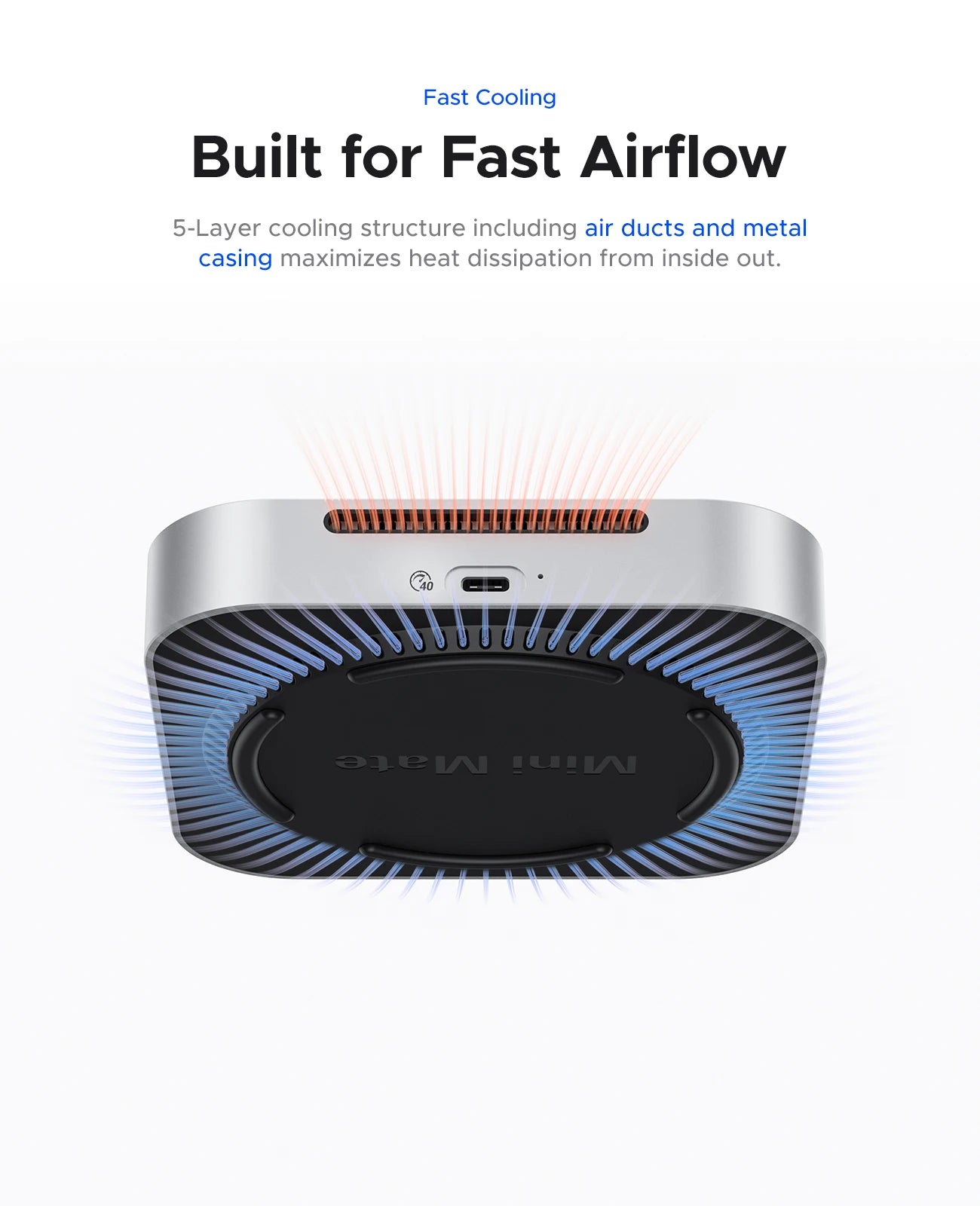ORICO MiniMate External SSD Expansion Dock for Mac Mini 4 with 40Gbps/20Gbps USB‑C