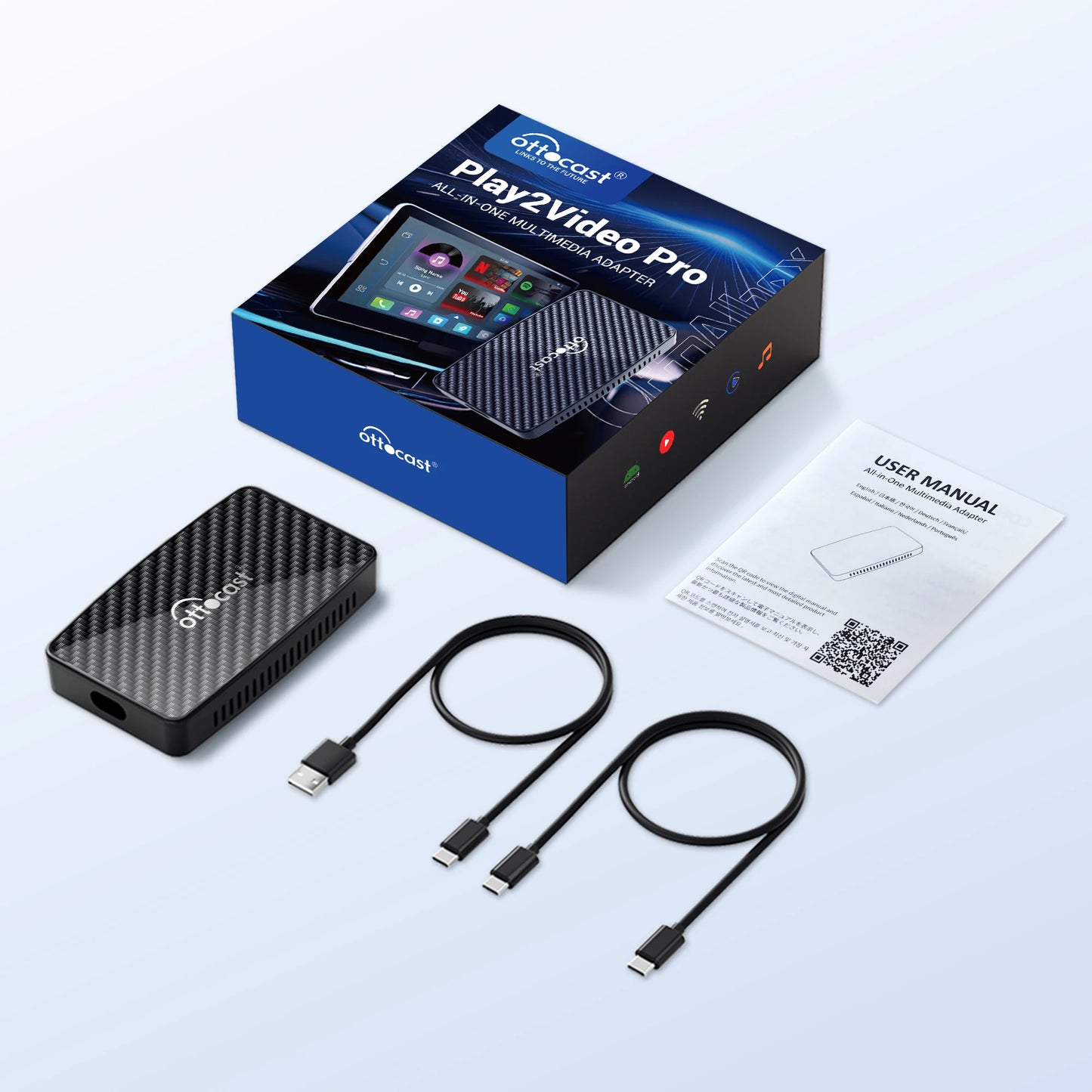 OTTOCAST Play2Video Pro Wireless CarPlay & Video AI Box