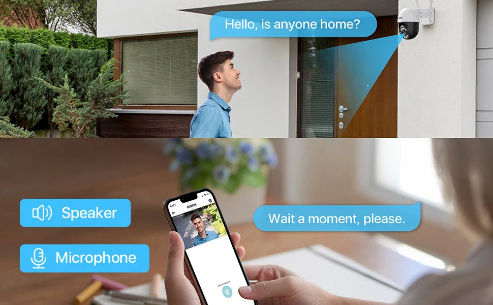 ZOSI 2K 3MP zunanja WiFi PTZ kamera s pomikanjem/nagibanjem – dodatna kamera za sisteme ZOSI NVR