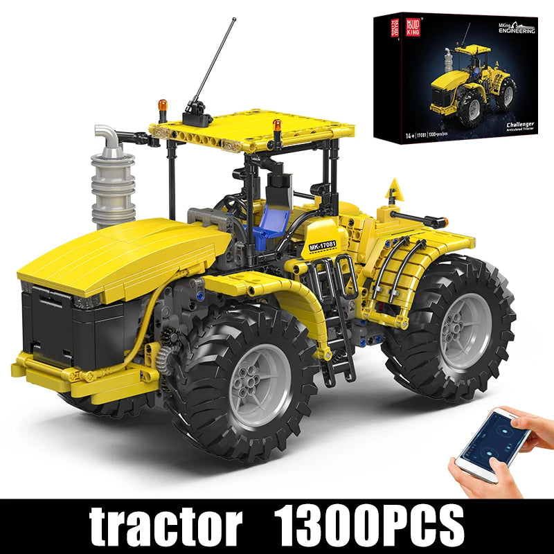 Mould King 17081/17082 RC Challenger Articulated Tractor | Motorized Technical Engineering Truck Building Set - Limetastore