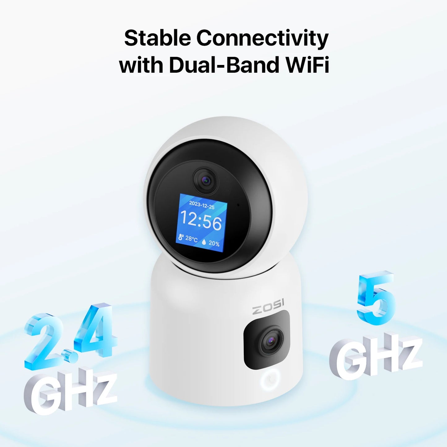 ZOSI Smart Baby Cam – WiFi PTZ Indoor Camera with AI Auto‑Tracking, 360° Panoramic View