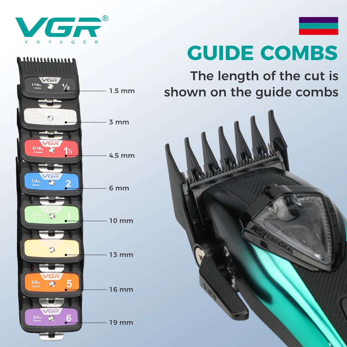 VGR Hair Trimmer Professional Hair Cutting Machine Vector Motor Hair Clipper 11000 RPM Barber Cordless Trimmer for Men V-883 S2